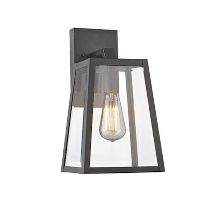 Chloe Lighting Chloe CH22034BK14-OD1 14 in. Lighting Leodegrance Transitional 1 Light Black Outdoor Wall Sconce - Textured Black CH22034BK14-OD1